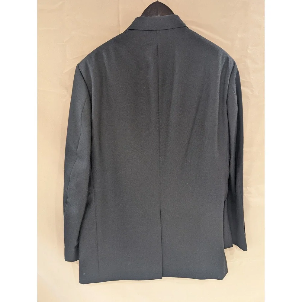 VTG‎ Dockers Men's Black Blazer Jacket Size 46 L Long Business Casual Wool Blend - Picture 6 of 10